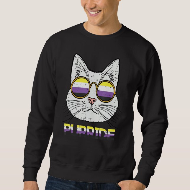 Nonbinary Cat Purride Non Binary Pride Lgbtq Men W Sweatshirt (Front)