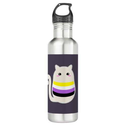 Nonbinary Cat Stainless Steel Water Bottle