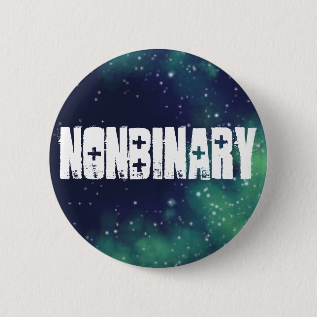 Nonbinary Customizable Galaxy Identity Button (Front)