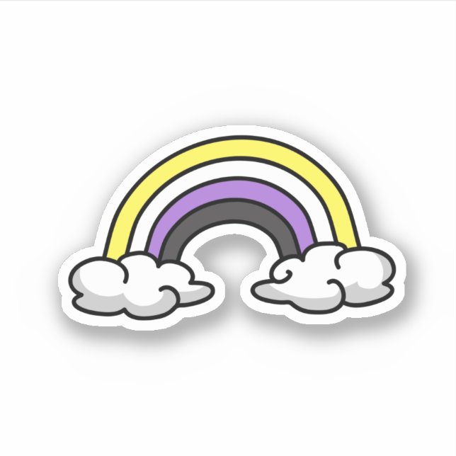 Nonbinary Cute Rainbow Sticker (Front)