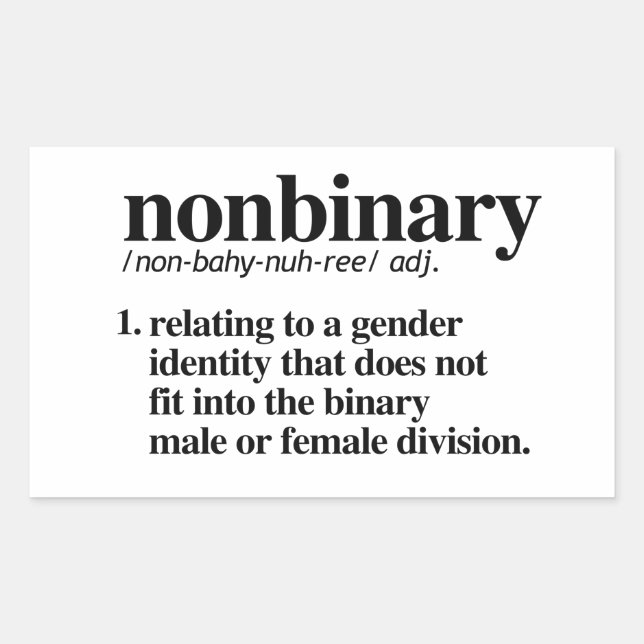 Nonbinary Definition Rectangular Sticker (Front)