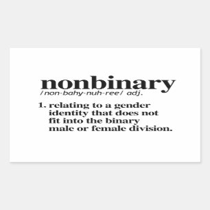 Nonbinary Definition Rectangular Sticker