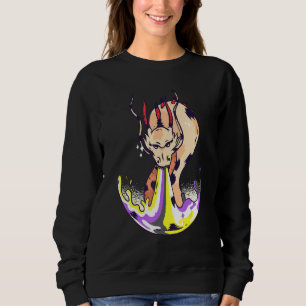 Nonbinary Dragon FIre LGBTQ Nonbinary Flag Nonbina Sweatshirt