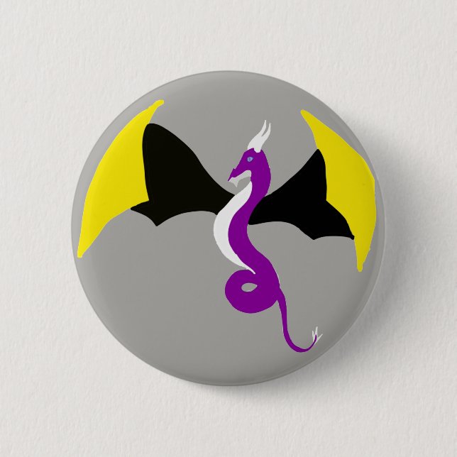 Nonbinary Dragon Pinback Button (Front)