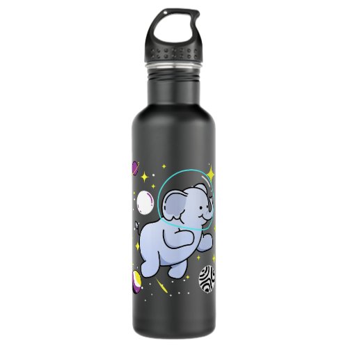Nonbinary Elephant In Space Nonbinary Pride Stainless Steel Water Bottle