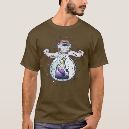 Nonbinary Fire Occult Bottle LGBT Pride Flag 1 T_Shirt