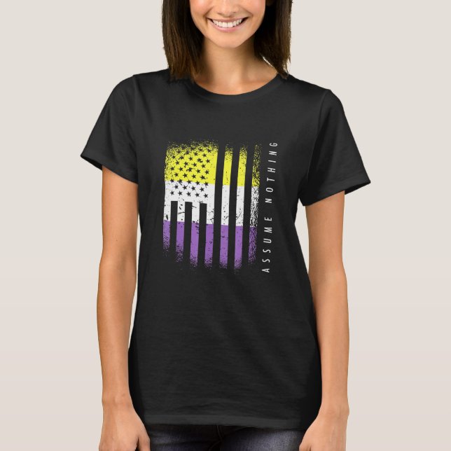 Nonbinary Flag Enby Genderqueer Non Binary T-Shirt (Front)