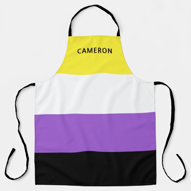 Nonbinary Flag Monogrammed LGBT Apron (Front)