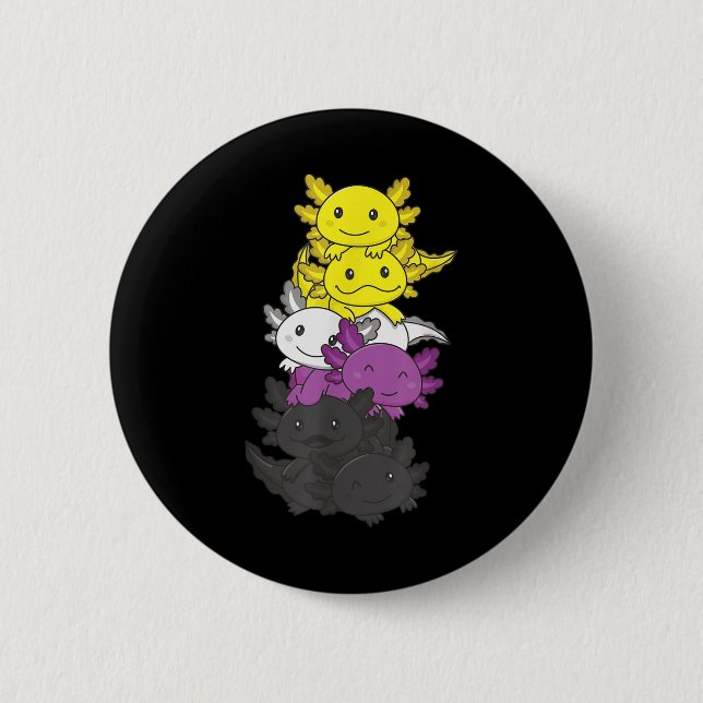 Nonbinary Flag Non Binary Pride Lgbtq Axolotl _1  Button (Front)