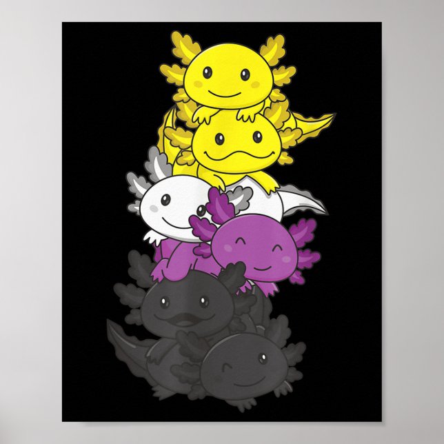 Nonbinary Flag Non Binary Pride Lgbtq Axolotl _1  Poster (Front)
