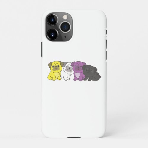 Nonbinary Flag Pug Pride Lgbtq Cute Dogs iPhone 11Pro Case