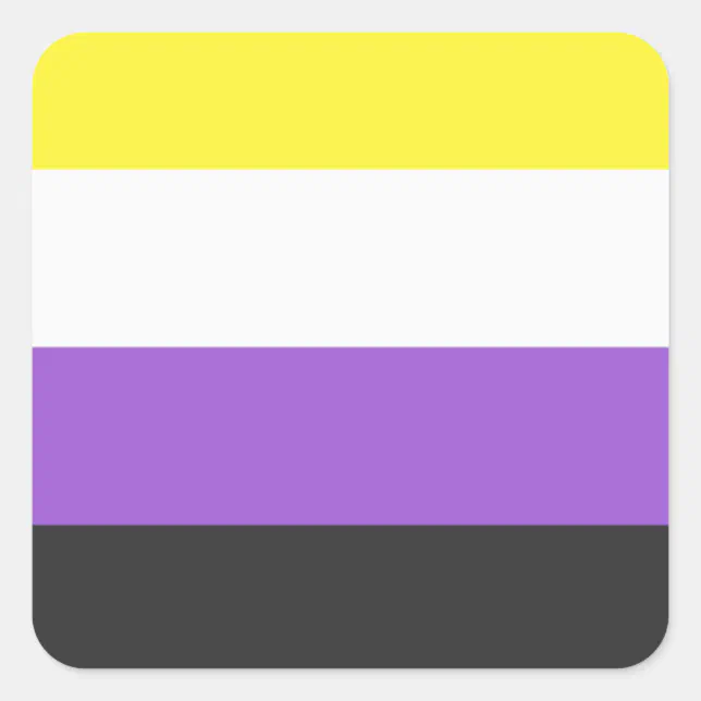 nonBinary flag Square Sticker | Zazzle