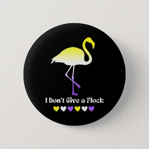 Nonbinary Flamingo Funny LGBTQ Gay Pride NB Enby Button
