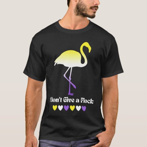Nonbinary Flamingo  LGBTQ Gay Pride NB Enby LGBT T_Shirt
