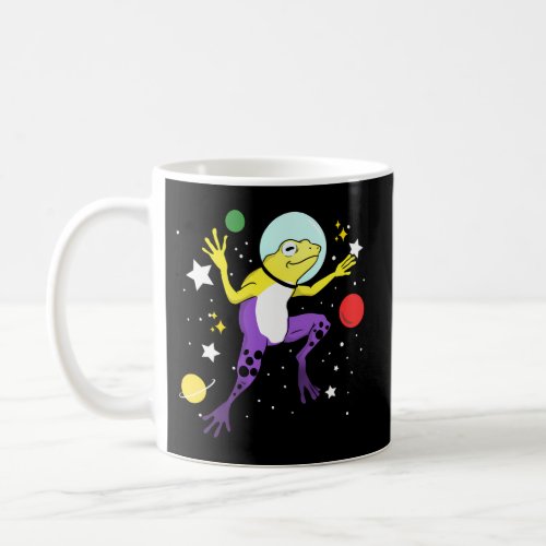 Nonbinary Frog In Space Nonbinary Pride Coffee Mug