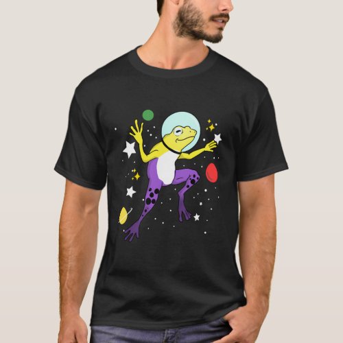 Nonbinary Frog In Space Nonbinary Pride T_Shirt