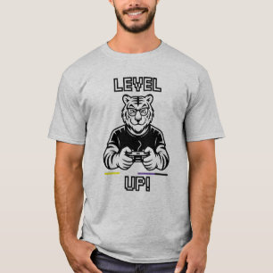 Nonbinary Gaymer Tiger Level Up Shirt Gamer Tshirt