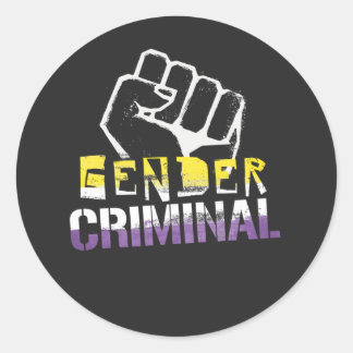Nonbinary Gender Criminal Classic Round Sticker