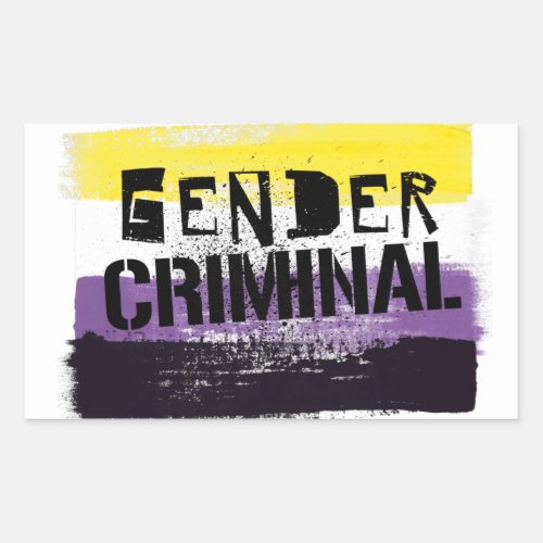 Nonbinary Gender Criminal Rectangular Sticker