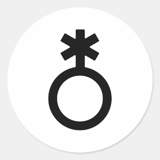 Nonbinary Gender Symbol Classic Round Sticker (Front)