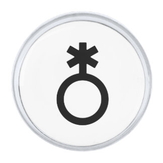 Nonbinary Gender Symbol Silver Finish Lapel Pin