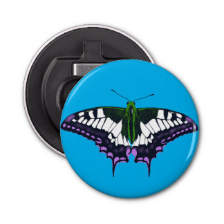 Nonbinary Genderqueer Pride Swallowtail Butterfly Bottle Opener