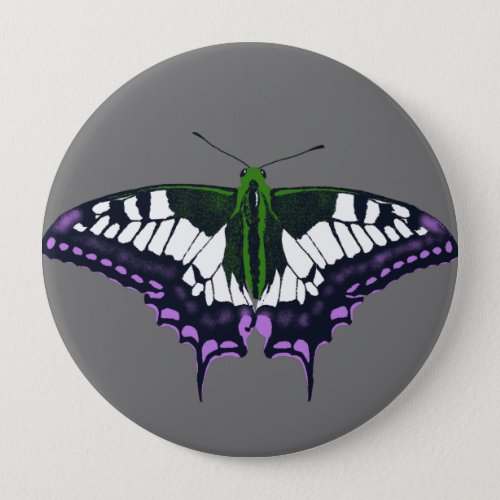 Nonbinary Genderqueer Pride Swallowtail Butterfly Button
