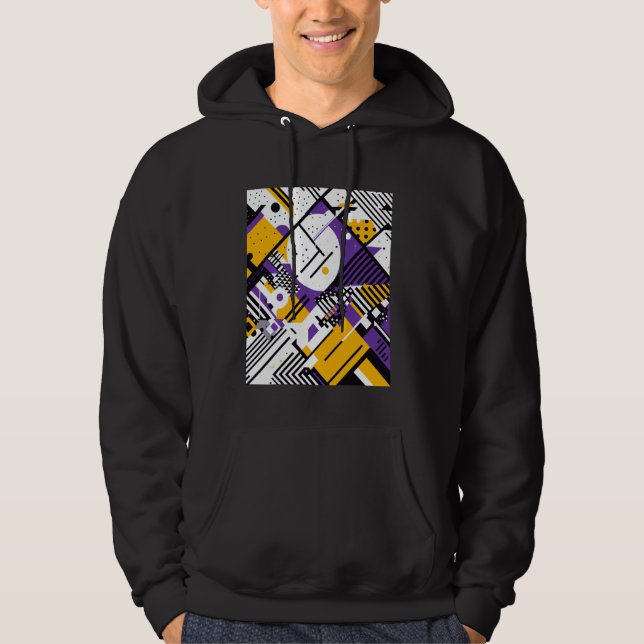 Nonbinary Geometric Using Flag Colors LGBTQ+ Hoodie (Front)