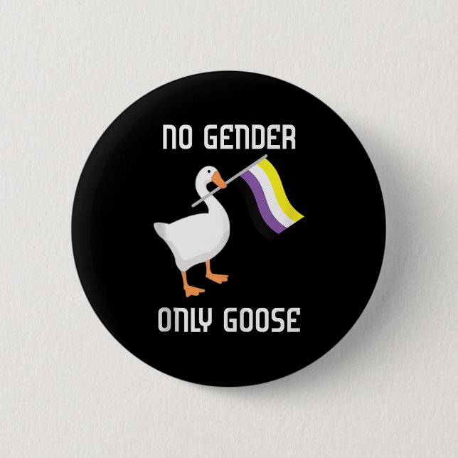 Nonbinary Goose No Gender Pride Flag Lgbtq Gay Pri Button (Front)
