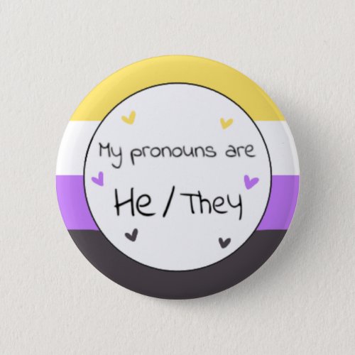 Nonbinary HeThey Pronoun Pin