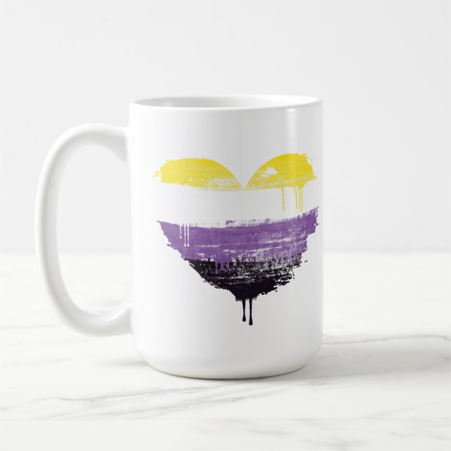 NONBINARY HEART COFFEE MUG (Left)