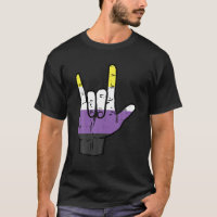 Nonbinary I Love You Hand Sign Language Enby NB Pr