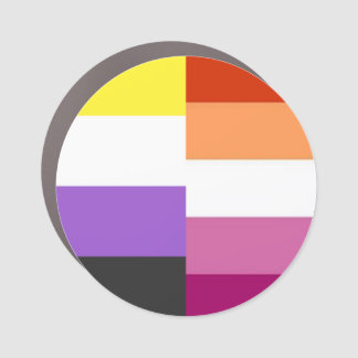 Nonbinary Lesbian 50-50% (both) flag mashup Car Magnet
