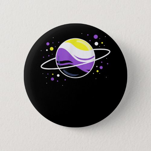 Nonbinary Outer Space Planet Nonbinary Pride Button