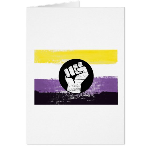 Nonbinary Painted Protest Flag Cards (Front)