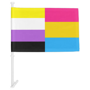 Nonbinary Pansexual Dual Pride Car Flag