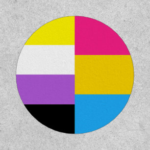 Nonbinary Pansexual Dual Pride Flag Patch