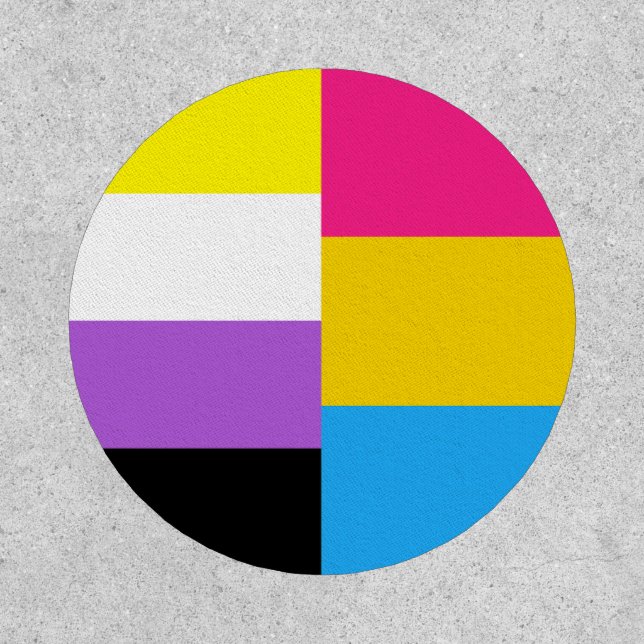 Nonbinary Pansexual Dual Pride Flag Patch (Front)