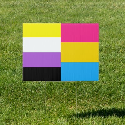 Nonbinary Pansexual Dual Pride Flag Yard Sign