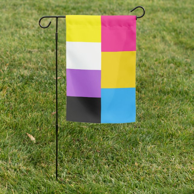 Nonbinary Pansexual Dual Pride Garden Flag (In SItu)