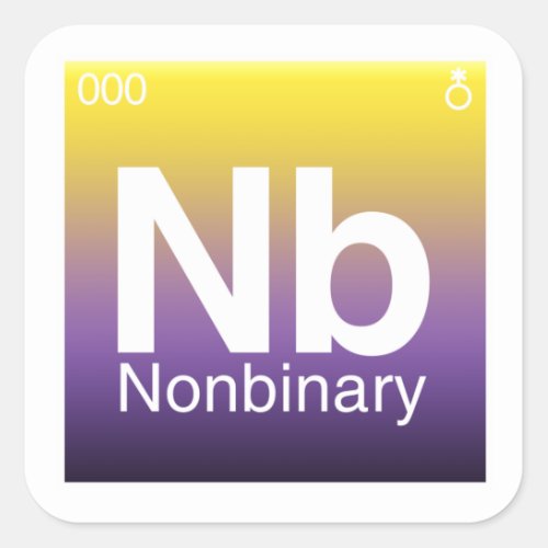 Nonbinary Periodic Table  Square Sticker