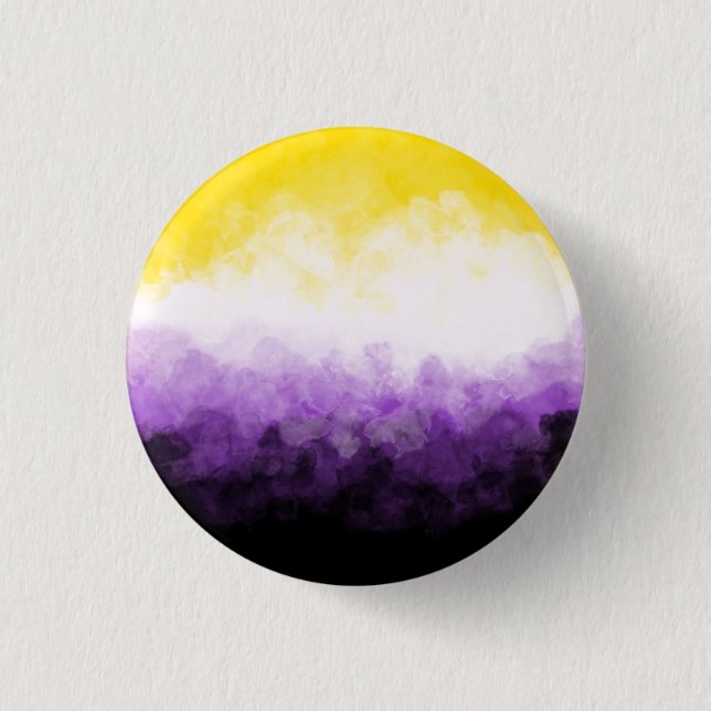 Nonbinary pride badge button (Front)