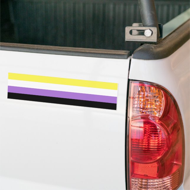Nonbinary Pride Bumper Sticker (On Truck)