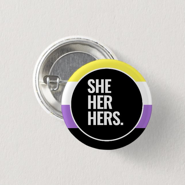 Nonbinary Pride Button (Front & Back)