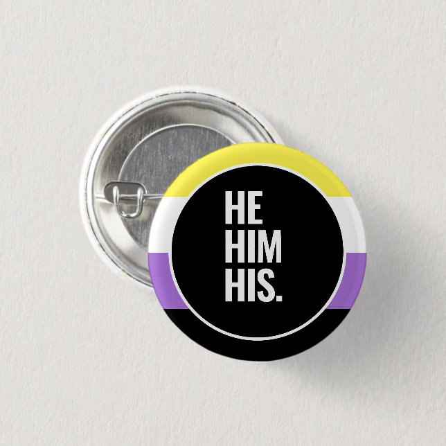 Nonbinary Pride Button (Front & Back)