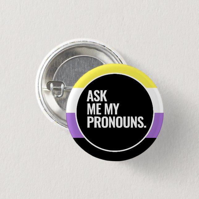 Nonbinary Pride Button (Front & Back)