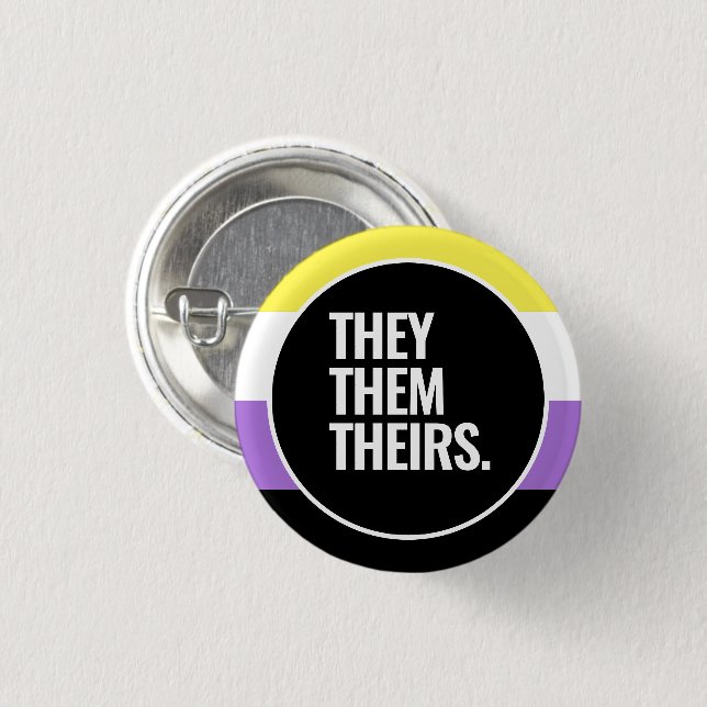 Nonbinary Pride Button (Front & Back)
