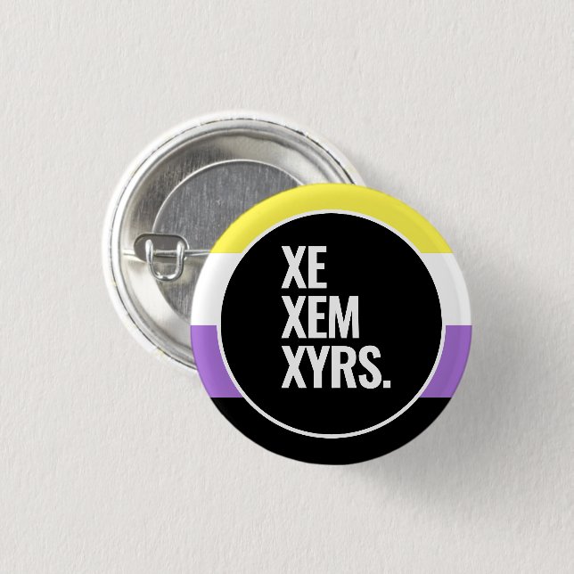 Nonbinary Pride Button (Front & Back)