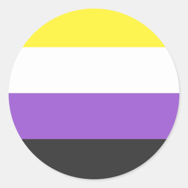 Nonbinary Pride Circle Sticker (Front)