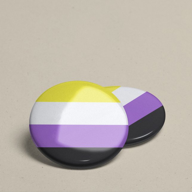 Nonbinary Pride Community Flag LGBT Symbol Button (Creator Uploaded)